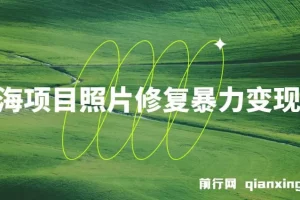 蓝海照片修复暴力项目 无门槛小白可做 轻松日入500+