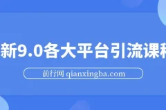最新9.0各大平台引流课程(小红书快手抖音闲鱼头条b站)