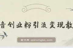 抖音创业粉引流卖课一天几百教程