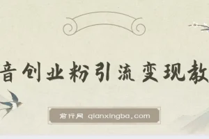 抖音创业粉引流卖课一天几百教程