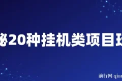 揭秘20种挂机类项目玩法 网创小白福利轻松日入1000+