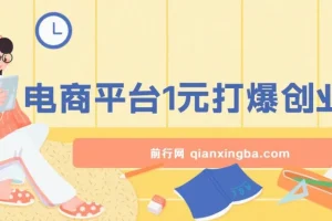 12月最新：电商平台1元打爆创业粉，简单粗暴日引500+精准创业粉，轻松月入过W