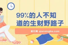 99%的人不知道的生财野路子，只掌握在少数人手里