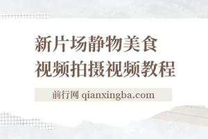 新片场静物美食视频拍摄视频教程，美食静物摄影技巧