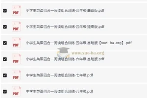 3~9年级英语四合一阅读组合训练
