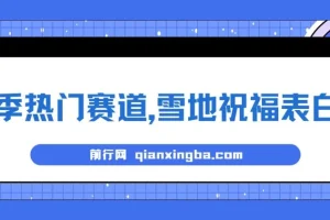 冬季热门赛道，零成本，雪地祝福表白，多种变现方式，AI一键自动生成，日入1000+