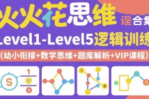 【火花思维课程合集｜Level1-Level5逻辑训练（幼小衔接+数学思维+题库解析+VIP课程）】
