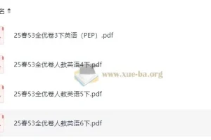 2025春3-6年级 小学英语 下册人教PEP版 53全优卷 （完整版）