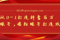 蛋解创业从0-1打造抖音百万账号-爆粉账号打造攻略