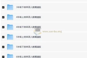3~6年级 小学英语 人教版 精通版单元期中期末测试