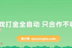 游戏打金全自动 只合作不收费 日入300-2000＋