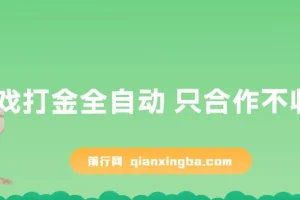 游戏打金全自动 只合作不收费 日入300-2000＋