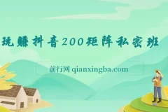玩赚抖音200矩阵私密班