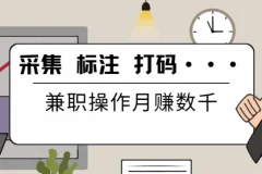 线上数据兼职【采集 标注 打码···】兼职操作月赚数千
