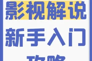 新手0基础入门做影视解说培训