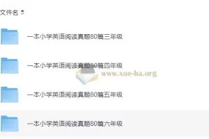 小学英语 3-6年级 阅读真题80篇
