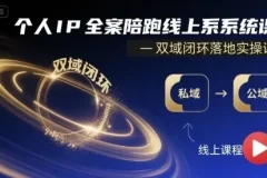 【个人IP全案陪跑线上系统课-双域闭环落地实操课】