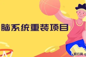 电脑系统重装项目，傻瓜式操作，0成本一单20元小白也能轻松上手