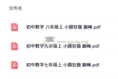 小题狂做 巅峰版数学苏科版7-9年级上册