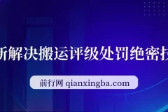 浩信最新100%解决搬运评级处罚绝密技术