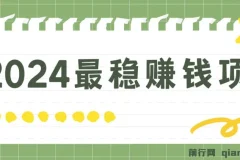 2024最稳赚钱项目，一单5-10元，一天100单，轻松月入2w+