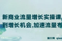 新商业流量增长实操课，找到增长机会，加速流量布局