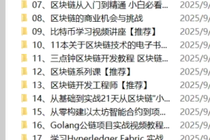 《精心整理的23套 区块链教程合集》[mp4] [119.6GB]