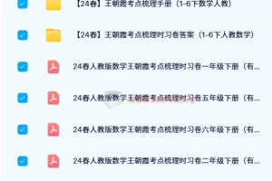 【24春】王朝霞考点梳理时习卷（1-6下人教数学）