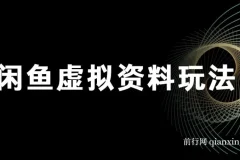 闲鱼虚拟资料玩法，两份收益，每天操作十分钟，全自动发货
