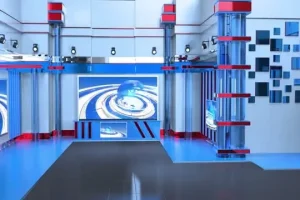 高清绿幕素材合集：虚拟演播厅与新闻背景资源