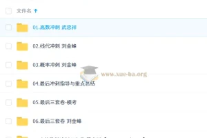 2026考研数学 武忠祥 刘金峰 冲刺阶段