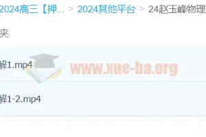 赵玉峰物理 2024高三高考物理押题课