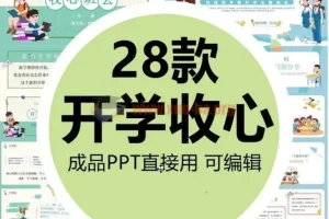 小学生开学收心班会PPT课件28套可以修改打印