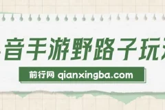 抖音手游野路子玩法，单视频收益4000+，日入几千轻轻松松