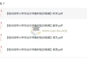 阳光同学小学毕业升学 小升初 教材知识梳理