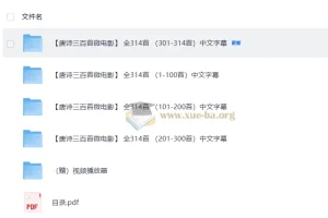 唐诗三百首微电影314集全 儿童国学视频素材跟着电影学唐诗启蒙教学课程