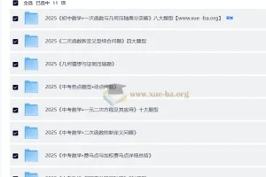 初中数学 2025中考数学 题型解题分类专题合集