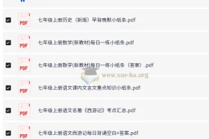 2025版初中7-9年级上下册各科早背晚默小纸条(1.1GB)