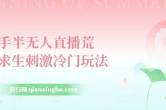 快手半无人直播荒野求生刺激冷门玩法，实测单账号一天收益300+
