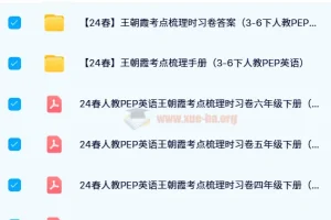 【24春】王朝霞考点梳理时习卷（3-6下人教PEP 小学英语）