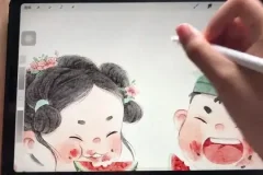 2024钟老师新春水墨绘画课：Procreate与PS全流程教学