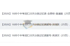 22天背完1600个中考高频词汇