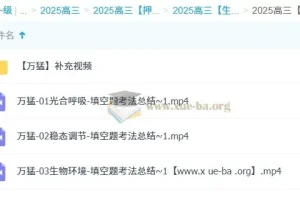 万猛 2025高三高考生物 冲刺班