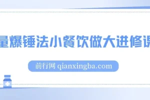 流量爆锤法小餐饮做大进修课程