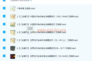 高中历史 王晓明2022届高考历史二轮复习寒春联报班春季班