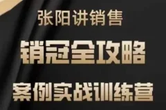 张阳讲销售实战案例训练营：销冠养成全攻略