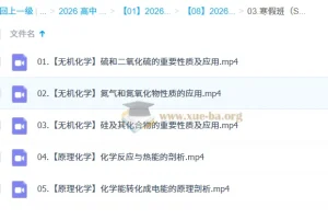 2026高中化学 高一化学 郑瑞 S寒假班