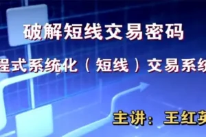 王红英 期货日内短线交易技术波段战法课